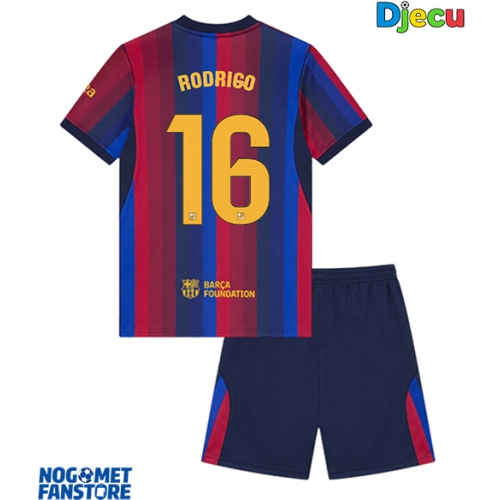 Barcelona Rodri Hernandez #16 Domaci Dres za djecu 2026-27 Kratak Rukav (+ Kratke hlače)
